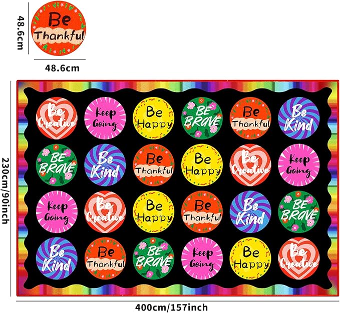 Classroom Rugs, Preschool Rugs for Elementary, School Learning Seat Area Rug, Non-Slip Educational Classroom Carpet, Washable Kids Mat for Playroom Nursery (Style 9, 13'x 7'5")