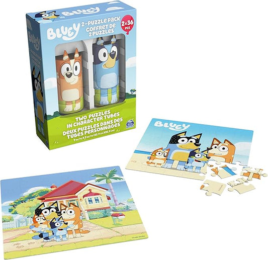 Spin Master Games, 36-Piece Bluey Puzzles 2-Pack, Bluey Toys, Puzzles, for Kids Ages 3 & Up