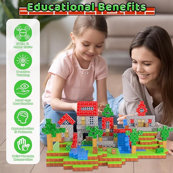 Magnetic Blocks - 100PCS Toy Build Set, Magnetic Building Blocks STEM Sensory Toys, Creative Kids Gift for 3+ Year Old Boys Girls (City)