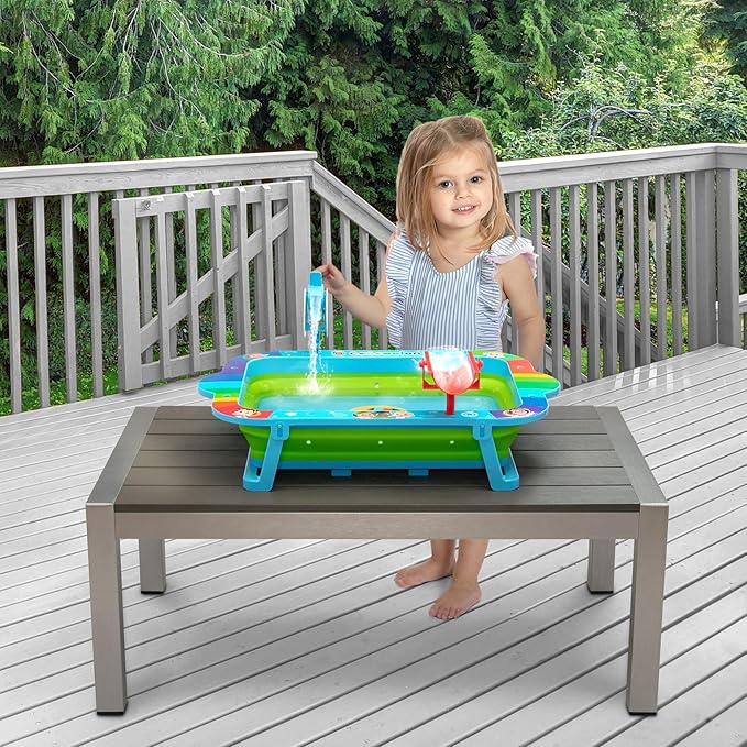 Delta Children CoComelon Water Activity Table - Collapsible & Portable - Ideal for Travel - Outdoor Kids Water Sensory Table, Blue