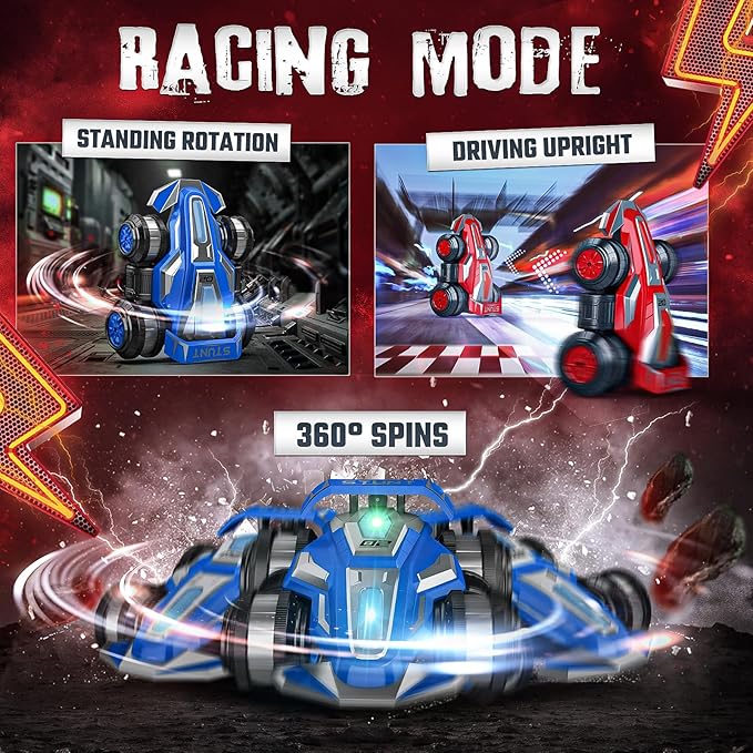 4WD Remote Control Car 360° Spins RC Stunt Car with Lights&Music,Best Birthday Gifts Toys for 6 7 8 9 10 11 12 Year Old Boys