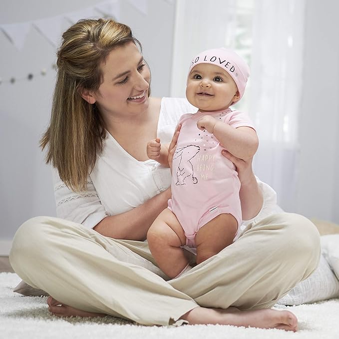 Gerber Baby Girls' 5-Pack Short Sleeve Variety Onesies Bodysuits