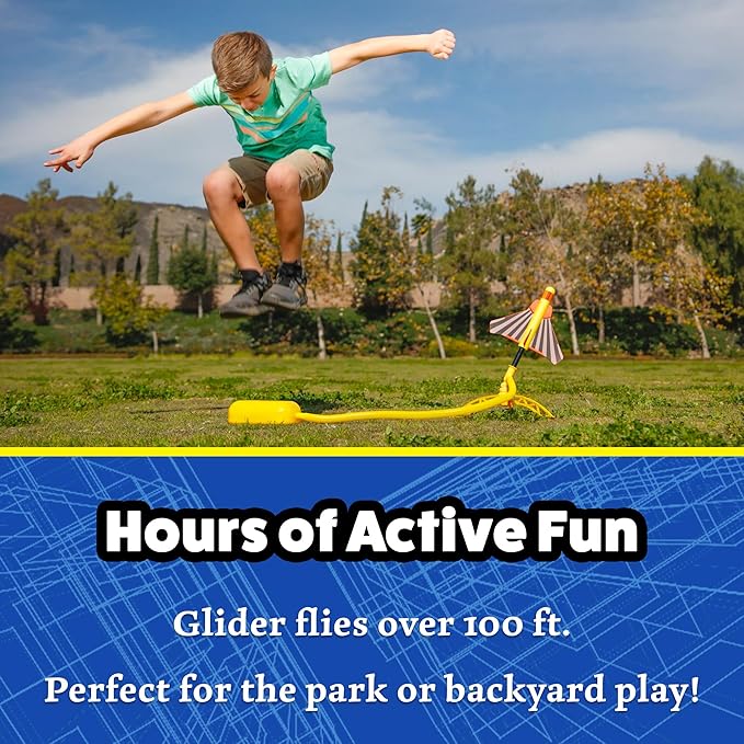 Stomp Rocket Stunt Airplane Refill - Glider Plane Launcher for Kids - Soars Over 100 Feet - Fun Outdoor Toy & Gift for Boys or Girls
