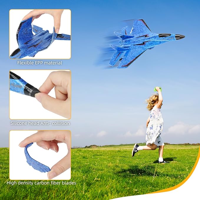 RC Plane, Remote Control Wireless Airplane Toy - RC Plane Remote Control 2CH 2.4Ghz RC Plane with Lights, Remote Control Airplanes Foam RC Fighter Airlane Jet for Adults Kids