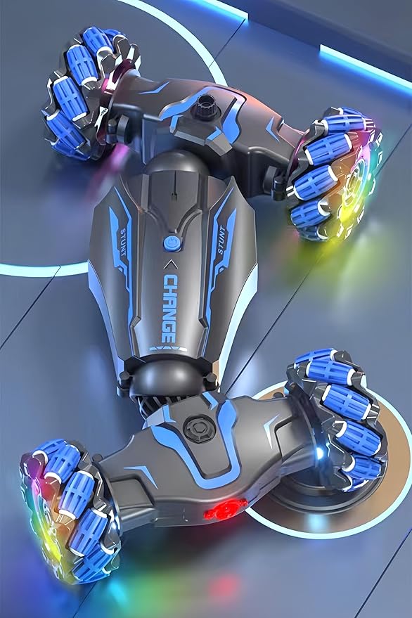 Upgraded Hand Gesture Sensing RC Stunt Car with Lights Music, Spray Fog Steam Gesture RC Car Remote Controll Transformed Vehicle 360° Spins All Terrains Monster Truck for Boys Kids