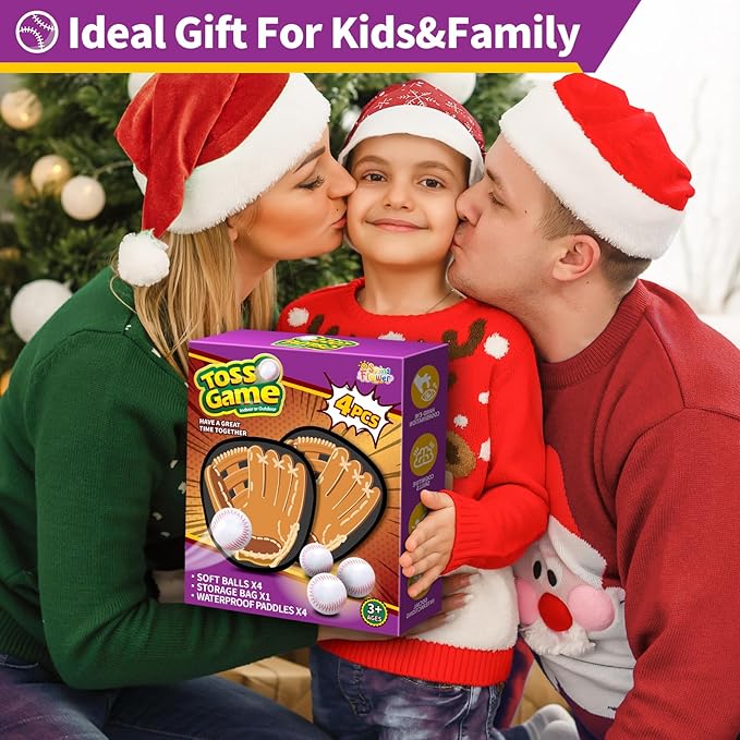 SpringFlower Catch and Toss Game, Outdoor Sport Game Toy for Toddlers Kids, Stick Ball Catch Game Set Toy Gifts for Boys & Girls,Kids Baseball Beach Outdoor Indoor Pool Game