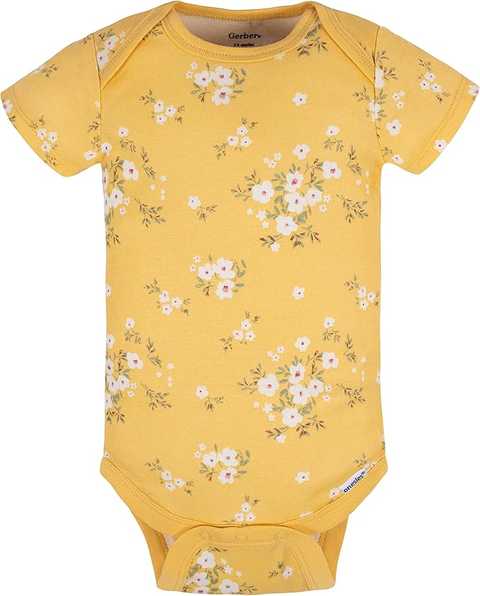Gerber Baby Girls' 5-Pack Short Sleeve Variety Onesies Bodysuits