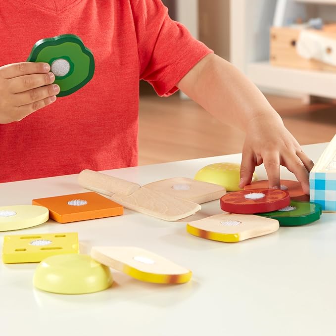 Melissa & Doug Wooden Sandwich-Making Pretend Play Food Set
