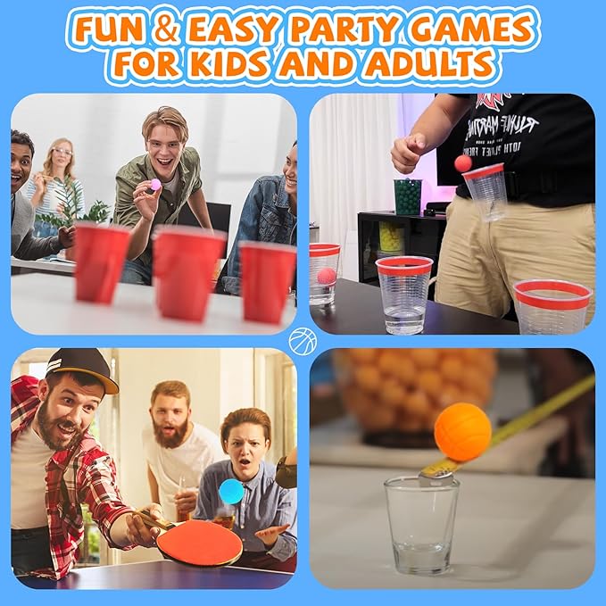 30 PingPong Balls for Pop and Catch Ball Game - Outdoor Indoor Game Activities for Boys & Girls,Birthday and Christmas Party Favors Gifts for Kids Ages 4 5 6 7 8 10 12+ Years Old and Adults