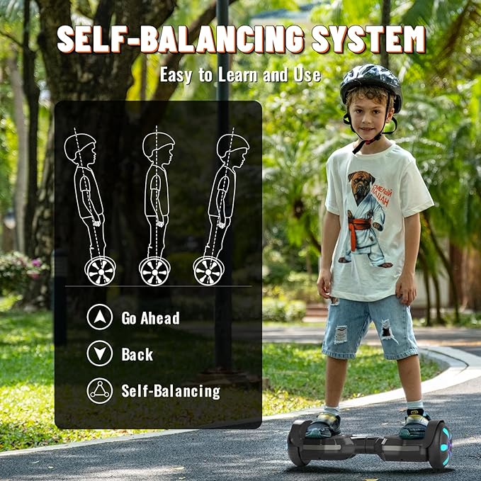 Scooter, Bluetooth Speakers and LED Light-Up Wheels, APP Control, Dual 250W Motors, 8.5 mph Max Speed & 8.5 Miles Max Range, Gifts for Kids Adults Girls Boys