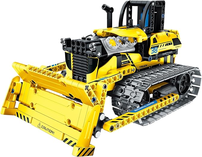 STEM Car Toy Building Block Take Apart Toy, 3in1 Crawler Bulldozer, APP Programming Remote Control, 452 Pcs DIY Building Kit, Learning Engineering Construction R/C Toys