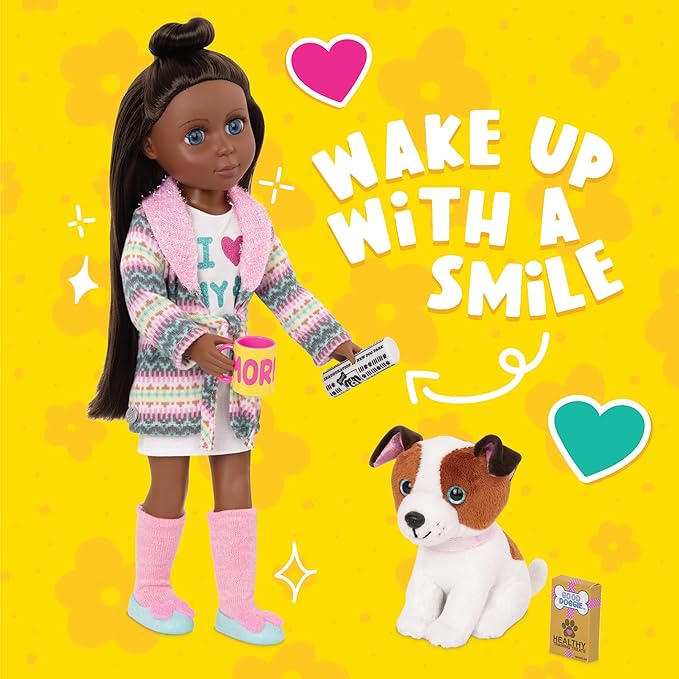 Glitter Girls – 14-inch Doll Style Bundle – 3 Fashion Outfits – Rainbow Jacket, Cat-Ears, Sweater Dress – Clothes & Accessories – GG Fashion Pack – 3 Years +