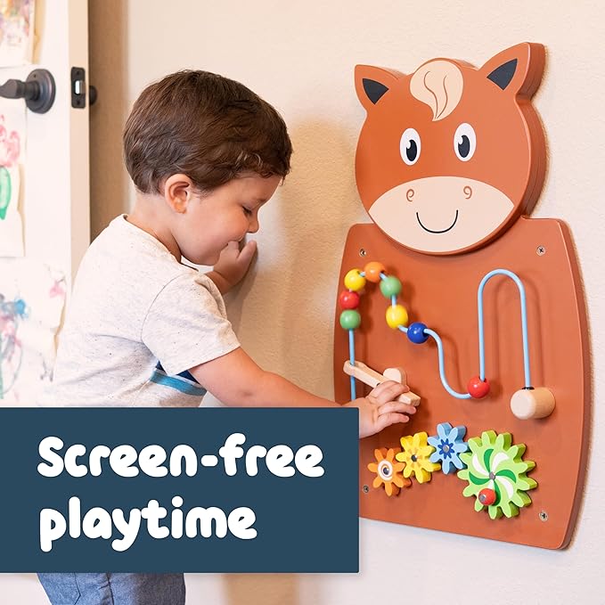 Learning Advantage Horse Activity Wall Panel - Toddler Activity Center - Wall-Mounted Toy for Kids Aged 18M+ - Decor for Bedrooms and Play Areas