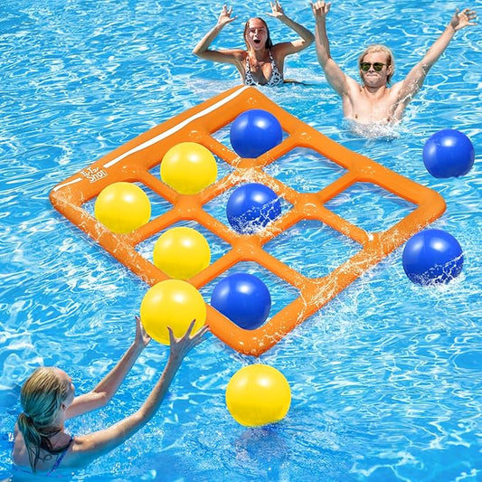 Pool Toys Games Set- Inflatable Pool Toy with 10 Balls - for Adults Teens Kids 2-10 Players