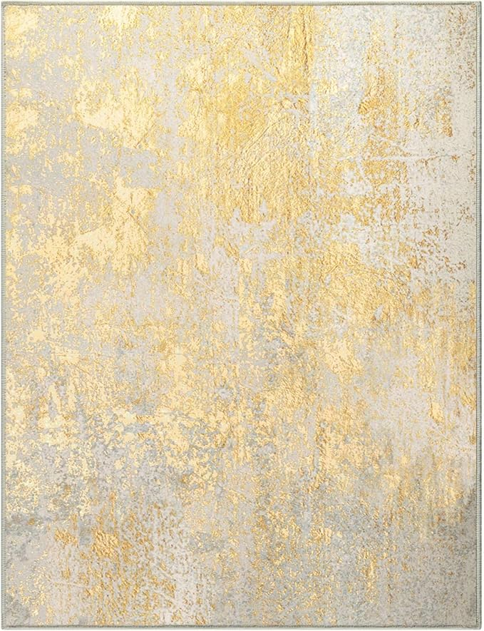 Entryway Rug 3x5 Bedroom Area Rug Washable Non Slip Abstract Boho Rugs for Indoor Entry, Kitchen, Classroom, Bathroom, Kids Girls Room, Office, College Dorm Small Carpet (Orange, Silver & Gray)