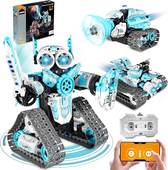 STEM Robot Building Kit for Boys 6-12, APP & Remote Control RC Toy for Kids Science LearningDIY Educational Gift Set for Age 6 7 8 9 10 11 12+ Boys & Girls