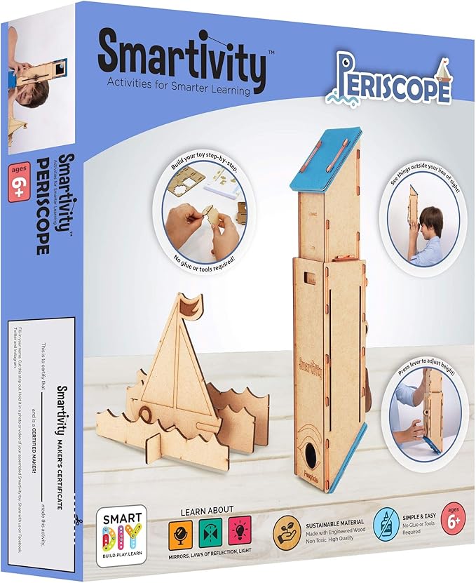 Smartivity Periscope 3D Wooden Model Engineering STEM Building Set for Kids Ages 6 and Up