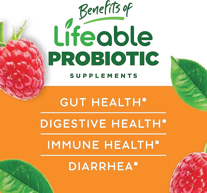 Lifeable Sugar Free Probiotics with Prebiotics Fiber – Great Tasting Natural Flavor Gummy Supplement – Keto Friendly Chewable – for Gut Health and Immune Support – for Adults, Man, Women – 90 Gummies