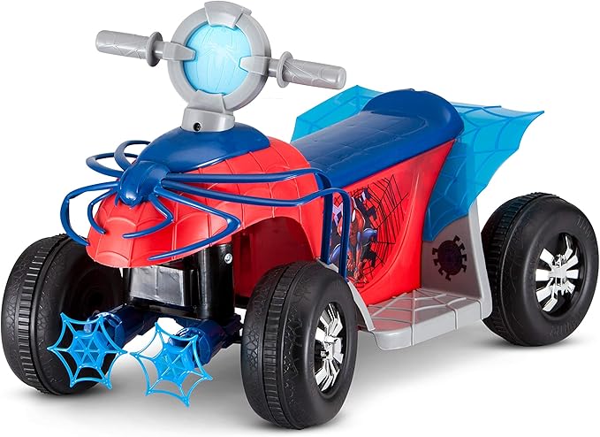 Kid Trax Toddler Marvel's Spider-Man Premium Toddler Quad Ride-On, Kids 18-30 Months, 6V Battery and Charger Included, Max Weight 44 lbs, Red