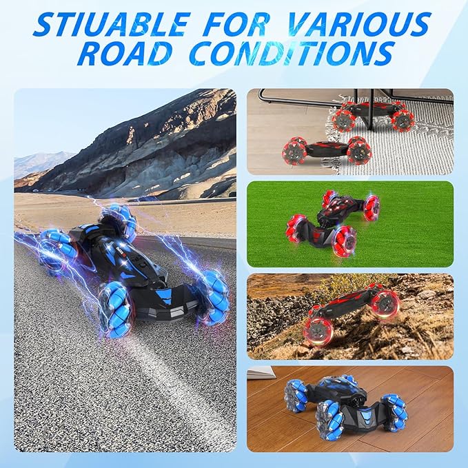 Remote Control Car, Gesture Sensing RC Stunt Car, 4WD Offroad for Rotating, 2.4 Ghz Remote Control and Hand Controlled Twist Cars,Transform RC Cars, Toy Presents for Boys and Girls Age 6-13