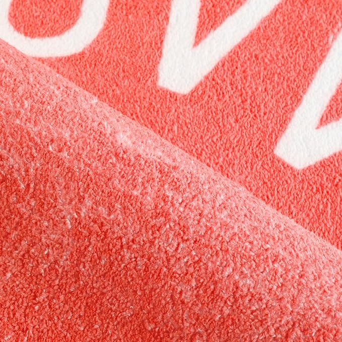 Topotdor Round Kids Play Rug Alphabet Nursery Area Rug Extra Large Soft Crawling Play Mat for Children Toddlers Bedroom (47 inch,Coral)