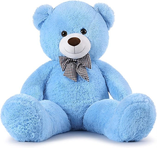 MorisMos Giant Teddy Bear, 47in Big Teddy Bear Stuffed Animals Plush, 4 Feet Large Bear for Girlfriend Gifts, Blue