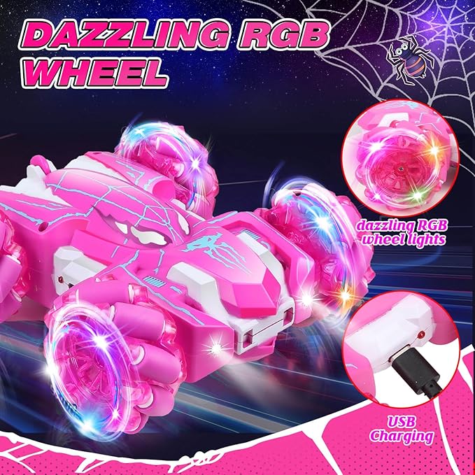 Dolanus Spider Remote Control Car, RC Cars Kids Toys Girls 3-5, Toys for Ages 8-13, Gifts for 3 4 5 6 7 8 10 12 Year Old Girls Kids Toddlers Birthday
