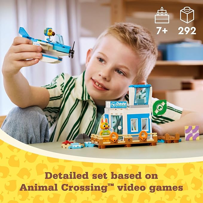 LEGO Animal Crossing Fly with Dodo Airlines Airport Playset, Kids’ Airplane Toy and Pilot Minifigure Inspired by The Video Game Series, Gift for Girls and Boys Ages 7 and Up, 77051