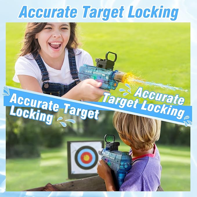 Electric Water Guns for Adults & Kids,Realistic Automatic Water Gun with 26-32 FT Long Range,800ml Large Water Tank,Splash-Resistant Design,Summer Outdoor Pool Beach Toy for Backyard Games(2 Pack)