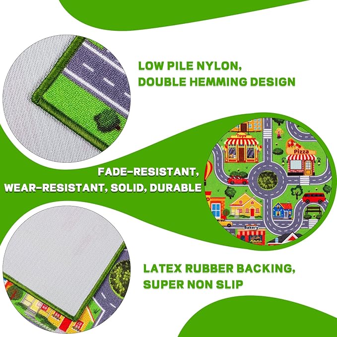 Kids Rug Car Carpet Play Mat, Non-Slip Traffic Road Rug for Kids, Extra City Map Educational Mat for Playroom Boys Bedroom Classroom (78.7X59 INCH, Classic)