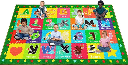Classroom Rugs, Preschool Rugs for Classroom Elementary, School Learning Seat Area Rug, Non-Slip Educational Classroom Carpet, Washable Kids Rugs for Playroom Nursery (Style 3, 13'x 7'5")