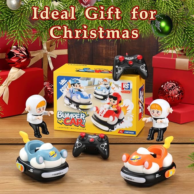 2Pcs Remote Control Cars Toys, Rechargeable RC Speed Bumper Cars, Mini Remote Controlled Ejector Vehicles for Kids Ages 3-8 with Parental Guidance, Birthday Toy Gifts for Toddler Child Teen