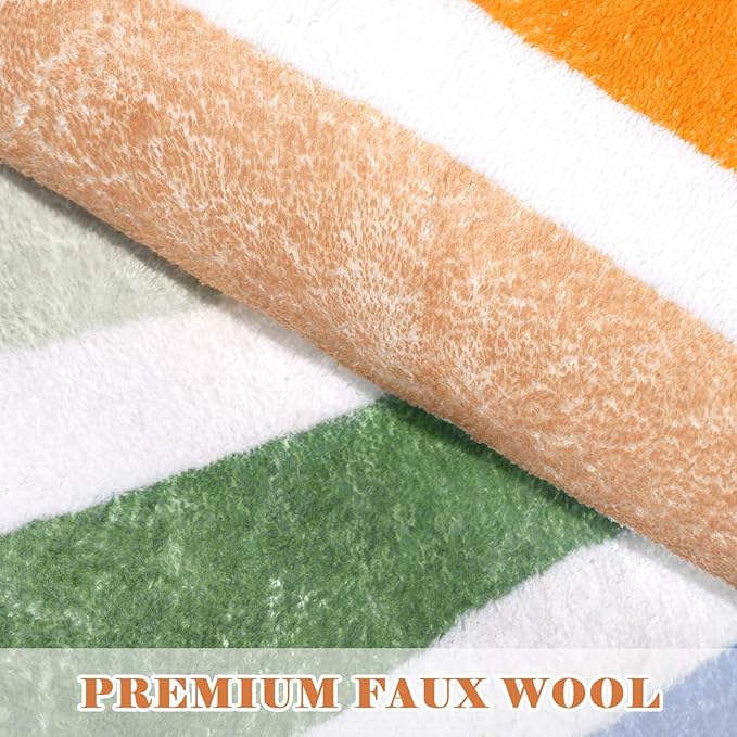 Topotdor Sun Rainbow Round Rug,Colorful Boho Kids Rug Ultra Soft Washable Nursery Rug for Bedroom Perschool Classroom,63" Round