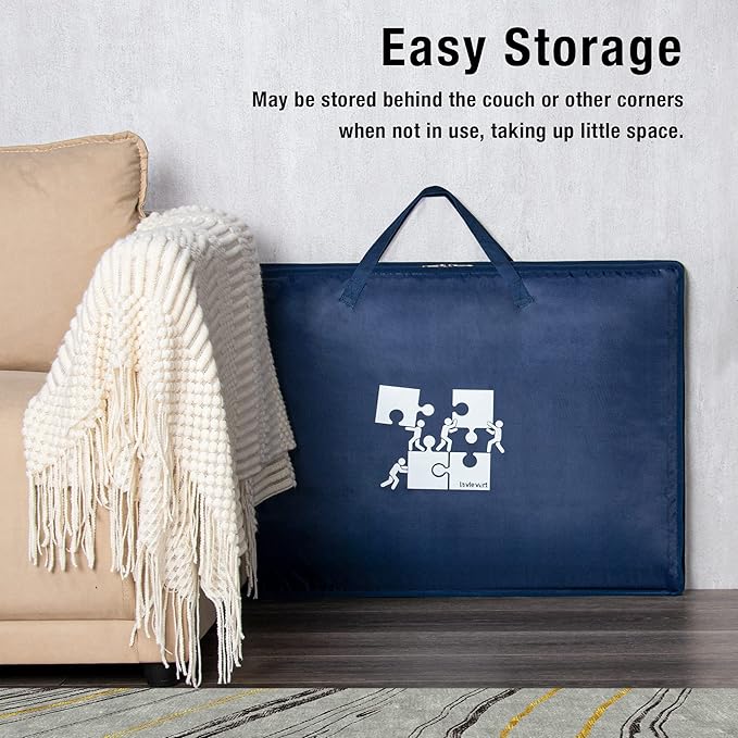 Lavievert 1000 Piece Jigsaw Puzzle Board with Padded Cover, Portable Case with 4 Sorting Trays & Detachable Board, Puzzle Caddy Storage Saver with Non-Slip Surface for Adults and Kids