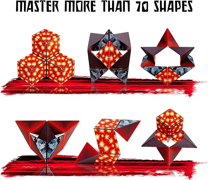 SHSHAIBO Battle Shapes Magnetizing Puzzle Game – Play Solo or with a Friend - Challenging Shape Shifting Box Game for Adults & Kids Ages 8+ with Puzzling Twists and Turns by Fun in Motion Toys