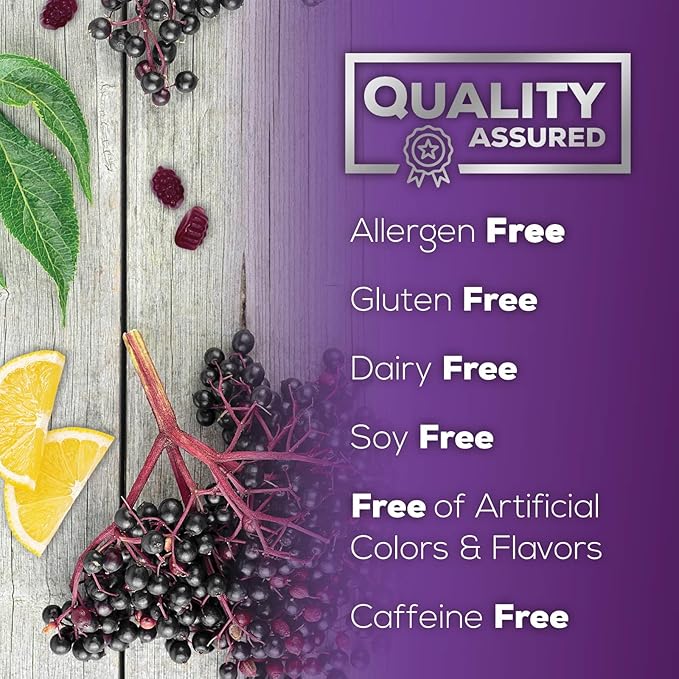 Sambucus Elderberry Immune Gummies, Daily Elderberry Immune Support Vitamins with Vitamin C, Vitamin D3, Zinc, Immune Support Gummy Vitamin Supplement, Black Elder berry for Adult & Kid - 60 Gummies