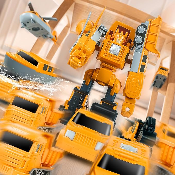 Magnetic Transform Engineering Car Assembled Toys with Storage Box, Robot Magnetic Blocks Toy, Construction Vehicle Engineering Cars for Kids Ages 3-9 Toddler Activities - 35 Pieces