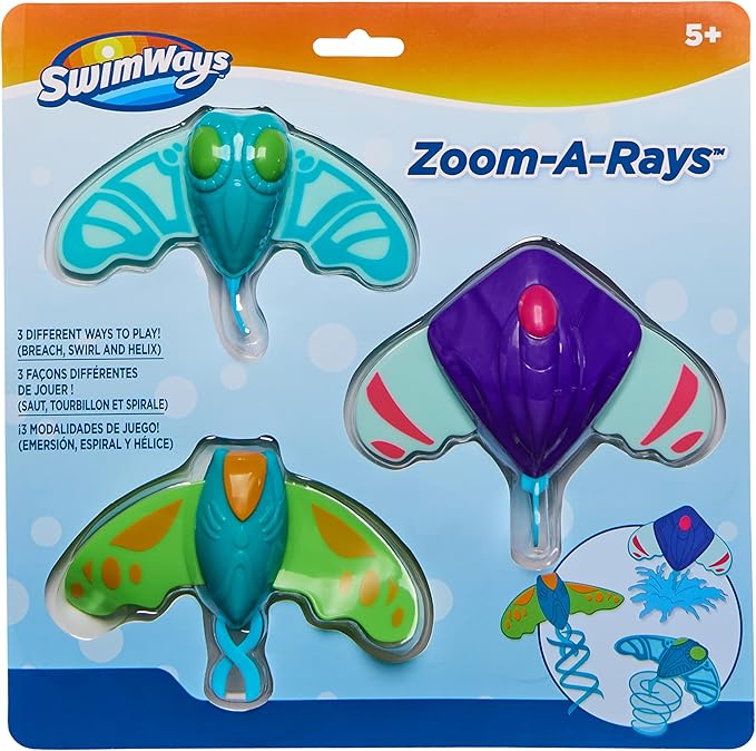 SwimWays Zoom-A-Rays Water Toys, Kids Pool Toys for Swim Training, Diving Toys & Outdoor Games for Kids Aged 5 & Up, Pack of 3 Kids Toys