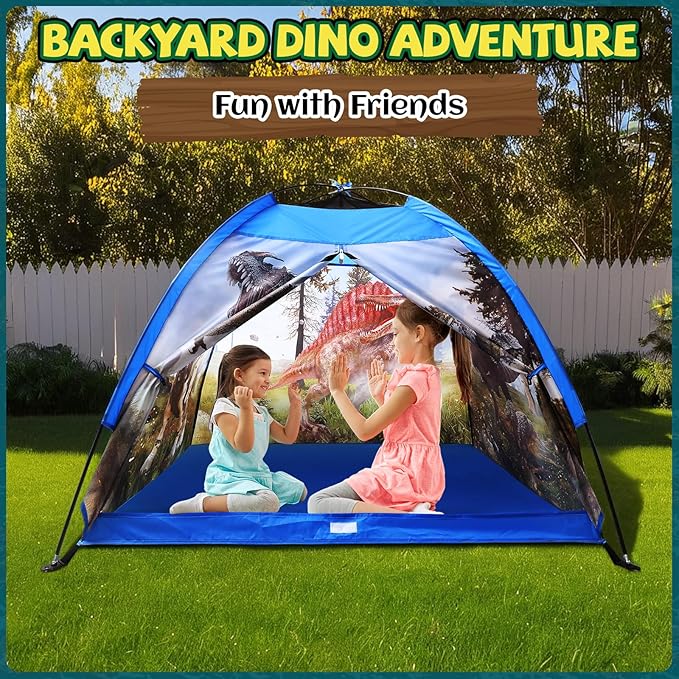 Dinosaur Kids Play Tent 48 * 48 * 43 inch Realistic Toddler Kids Tent as Dinosaur Toys Perfect for Boys Girls Ages 3 4 5 Indoor Outdoor Adventures as Gift Playhouse for Holidays Present