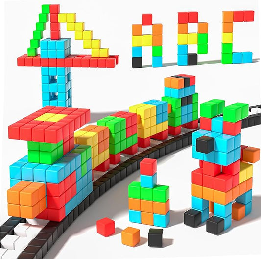 56PCS Magnetic Blocks Building Toys, 1.2 Inch Magnetic Cubes Building Blocks for Toddlers 3-5, STEM Montessori Toys Magnets for Kids Ages 3+ Year Old Boys and Girls, Classroom Must Haves