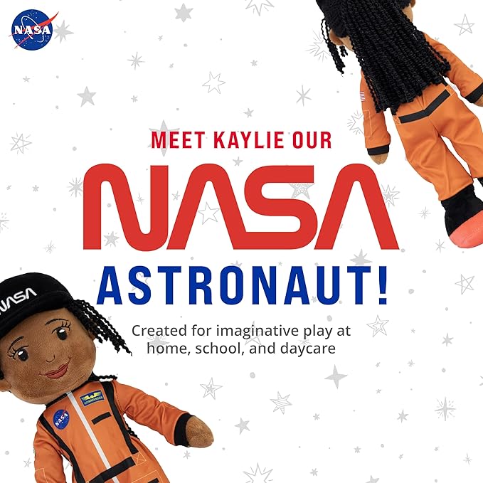 Playtime by Eimmie - 14' Kaylie NASA Doll - Soft Baby Doll - Astronaut Plush Washable Doll - Space Stuffed Toy for 2 Year Old Girls & Boys, Toddler & Infants