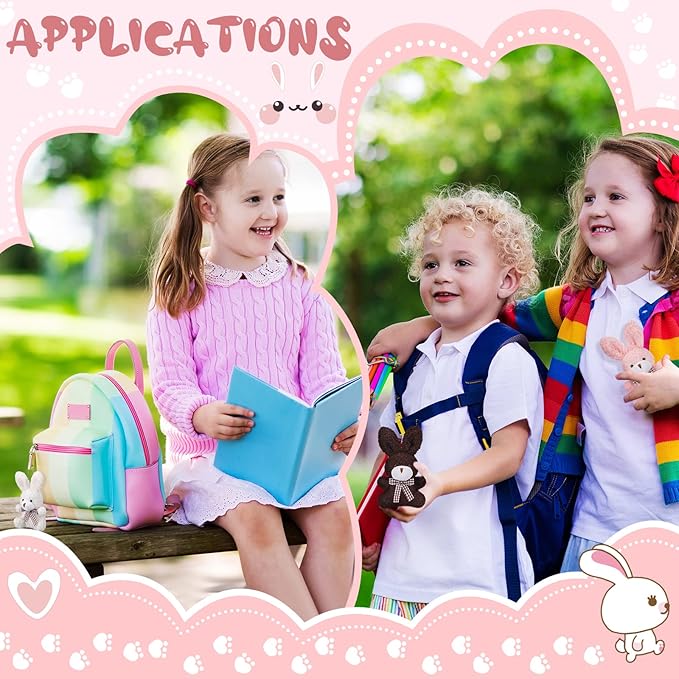 24 Pcs Mini Bunny Plush Bulk Rabbit Stuffed Animal Toy Gift Doll 3.15 Inch Keychain for Girls Boys Teens Adult Gift Box DIY for Baby Shower Wedding Birthday Decoration