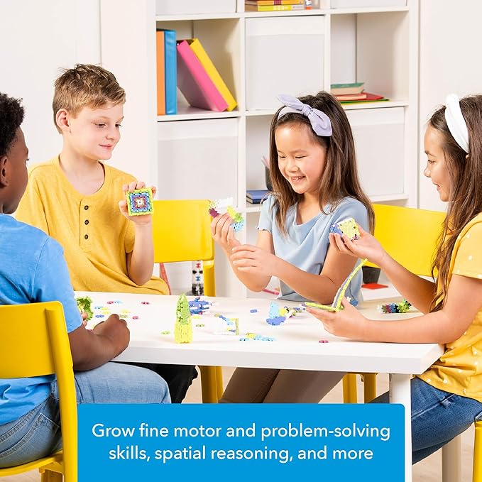 PLUS PLUS 600 Piece Interlocking Building Blocks for Kids, Open Ended Connecting Toys, STEM Bin Classroom Mini Manipulatives - Pastel Mix Play Tube