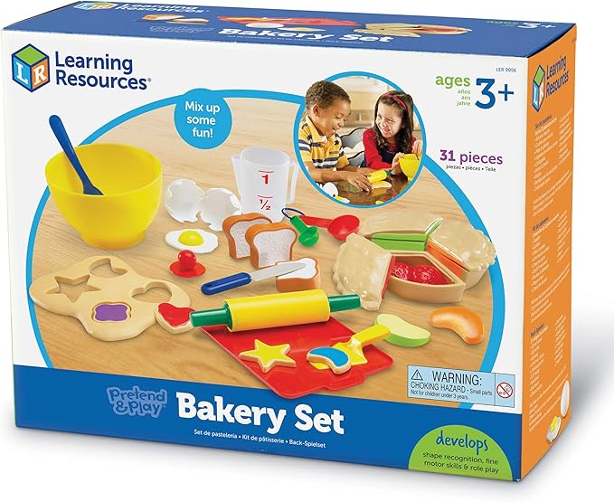 Learning Resources Pretend & Play Bakery Set - 31 Pieces, Ages 3+ Pretend Play Toys for Toddlers, Bakery Toys, Preschool Learning Toys, Kitchen Play Toys for Kids