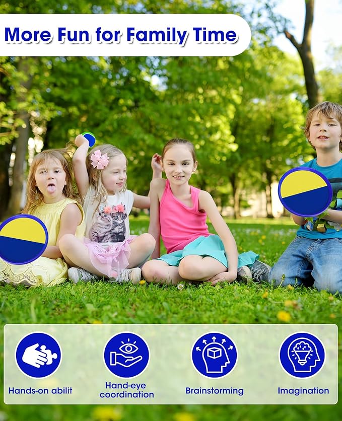 Aywewii Toss and Catch Ball Game Outdoor Toys for Kids Pool Toys Beach Toys Outdoor Yard Games Ball Catch Paddle Set for 3 4 5 6 7 8 9 10 Year Old Easter Basket Gifts