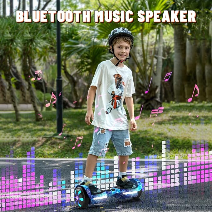 Scooter, Bluetooth Speakers and LED Light-Up Wheels, APP Control, Dual 250W Motors, 8.5 mph Max Speed & 8.5 Miles Max Range, Gifts for Kids Adults Girls Boys