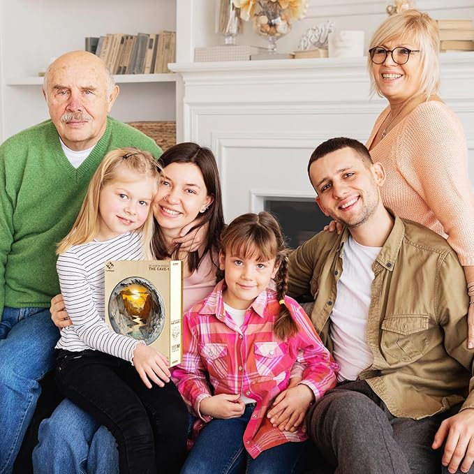 Wooden Puzzles for Adults, Wooden Jigsaw Puzzles for Adults Kids, 3D Vision Inside The Cave-1 Unique Shaped Wood Puzzles Adult, Creative Birthday Gifts for Friends Family Game(13.4 * 13.4in 300pcs)