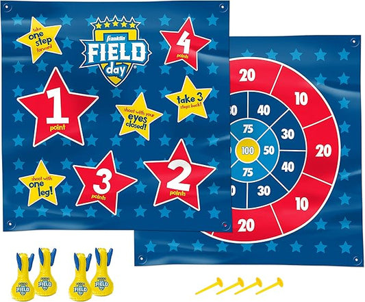 Franklin Sports Toss N' Flip Darts - Indoor and Outdoor Darts Game for Kids - Yard Toss Game with Inflatable Darts Red/Blue