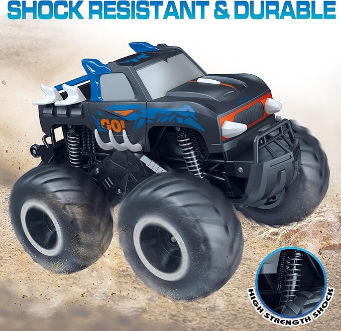 Threeking 1:16 Waterproof Monster Truck Toys RC Cars Amphibious Remote Control Car Trucks 4WD All Terrain Off-Road Pickup Toy for 6 7 8 9 10 11 12 Year Old Boys Girls Kids Gifts Presents