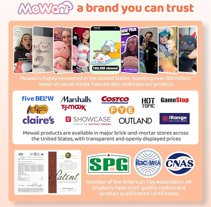 Long Cat Plush Kawaii Kids Plush Toy Pillows, Cute Cat Stuffed Animals Soft Plushies, Kitten Big Plush Toys Throw Body Pillow Doll Gift for Girls Boys (Brown Cat Body Pillow 20 Inch)